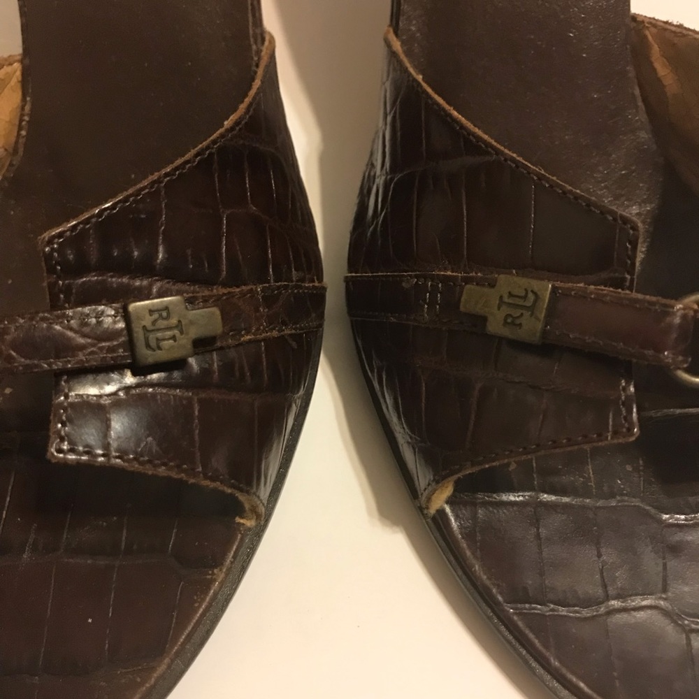 Ralph Lauren Brown Myriam Shoe Sandal Size 8.5 B - Picture 5 of 7